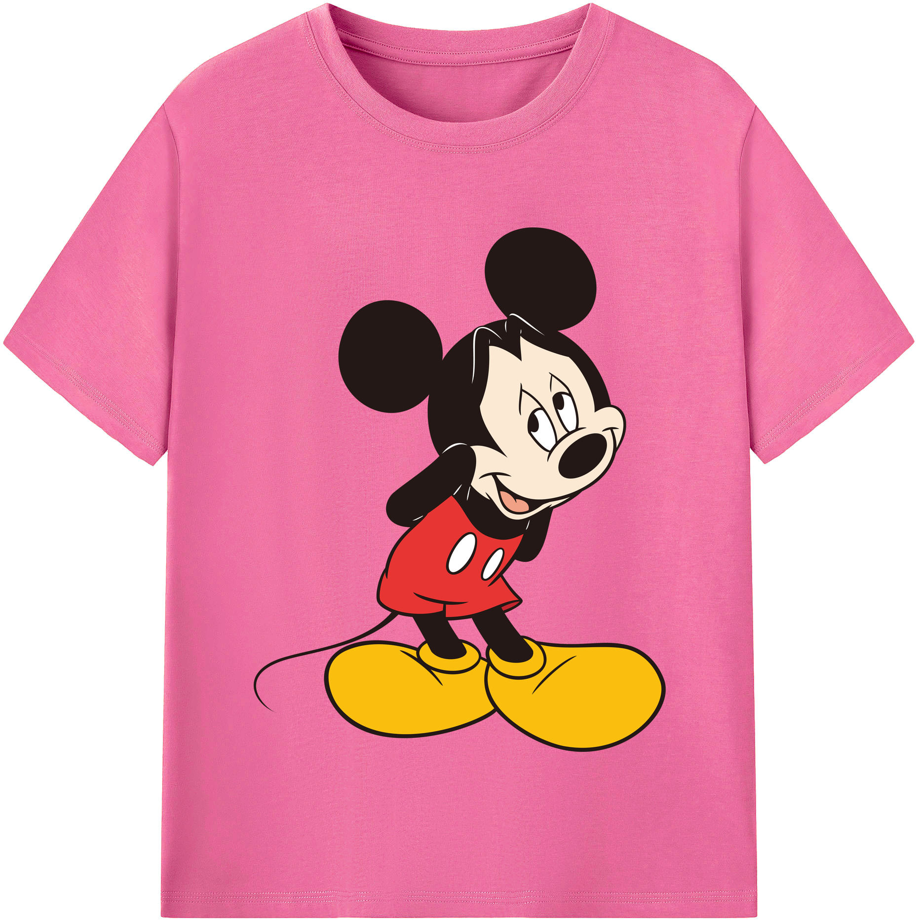 （画像用） ミッキーマウス Mickey Mouse レディースカジュアルプリントTシャツ（綿100％）